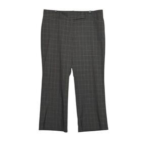 Ann Taylor gray plaid wide legs career pants size 18